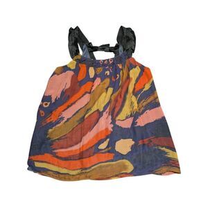 Pure Sugar 100% Silk Multicolor Women's Top Large